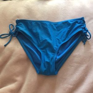 Blue tied bikini bottom